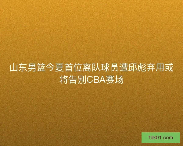 山东男篮今夏首位离队球员遭邱彪弃用或将告别CBA赛场